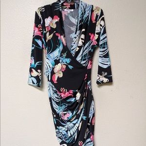 Jennifer Lopez Tropical Floral Wrap Dress